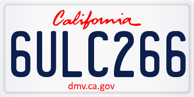CA license plate 6ULC266
