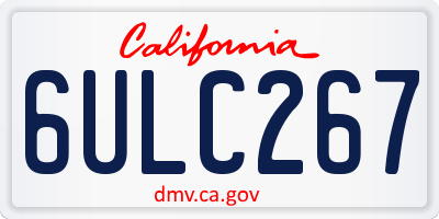 CA license plate 6ULC267