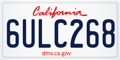 CA license plate 6ULC268