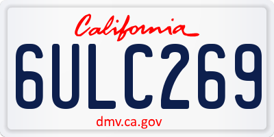 CA license plate 6ULC269