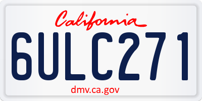 CA license plate 6ULC271