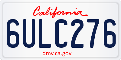 CA license plate 6ULC276