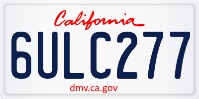 CA license plate 6ULC277
