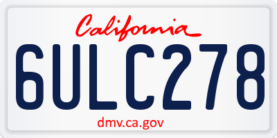 CA license plate 6ULC278