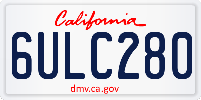 CA license plate 6ULC280