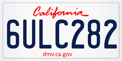 CA license plate 6ULC282
