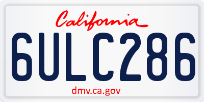 CA license plate 6ULC286