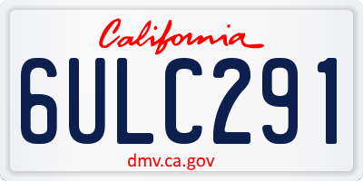 CA license plate 6ULC291