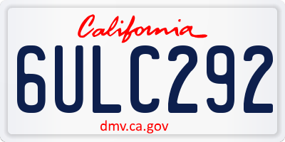 CA license plate 6ULC292