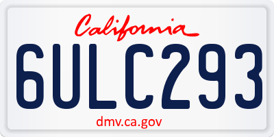CA license plate 6ULC293