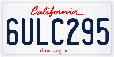 CA license plate 6ULC295