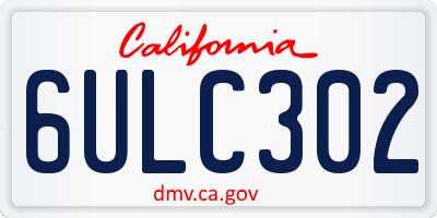 CA license plate 6ULC302