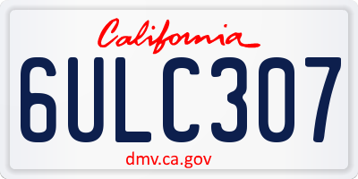 CA license plate 6ULC307