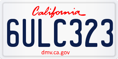 CA license plate 6ULC323