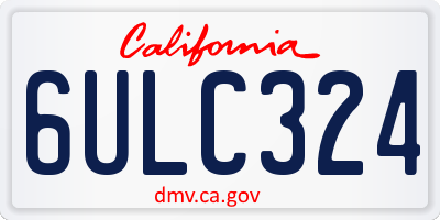 CA license plate 6ULC324