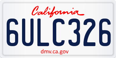 CA license plate 6ULC326
