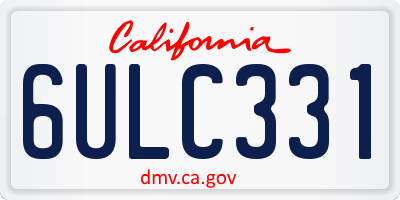 CA license plate 6ULC331