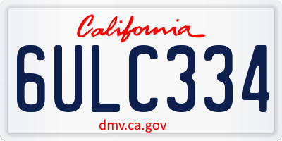 CA license plate 6ULC334