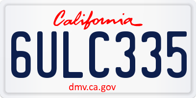 CA license plate 6ULC335
