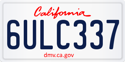 CA license plate 6ULC337