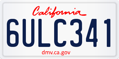 CA license plate 6ULC341