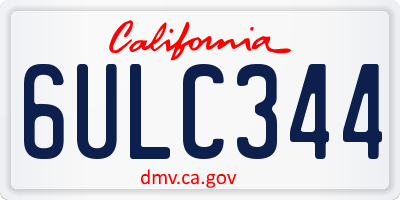 CA license plate 6ULC344