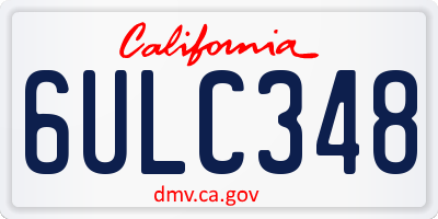 CA license plate 6ULC348