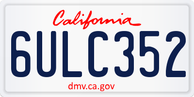 CA license plate 6ULC352