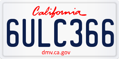 CA license plate 6ULC366