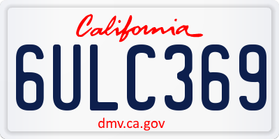 CA license plate 6ULC369