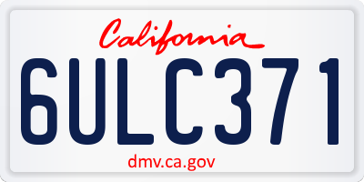 CA license plate 6ULC371