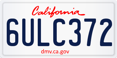 CA license plate 6ULC372