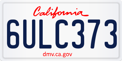 CA license plate 6ULC373