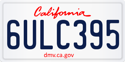 CA license plate 6ULC395