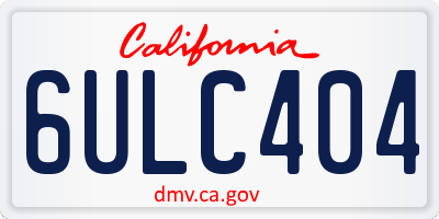 CA license plate 6ULC404