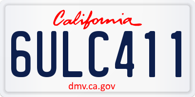 CA license plate 6ULC411
