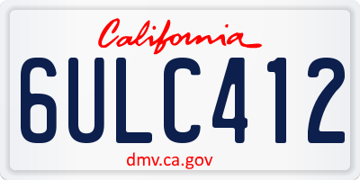 CA license plate 6ULC412