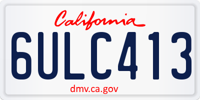 CA license plate 6ULC413