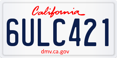 CA license plate 6ULC421