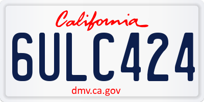 CA license plate 6ULC424