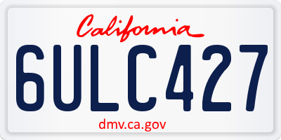 CA license plate 6ULC427