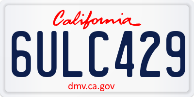 CA license plate 6ULC429
