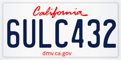 CA license plate 6ULC432