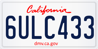 CA license plate 6ULC433