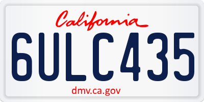 CA license plate 6ULC435