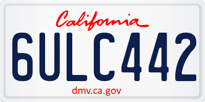 CA license plate 6ULC442