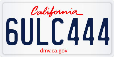 CA license plate 6ULC444