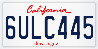 CA license plate 6ULC445