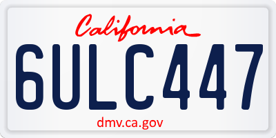 CA license plate 6ULC447