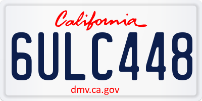 CA license plate 6ULC448